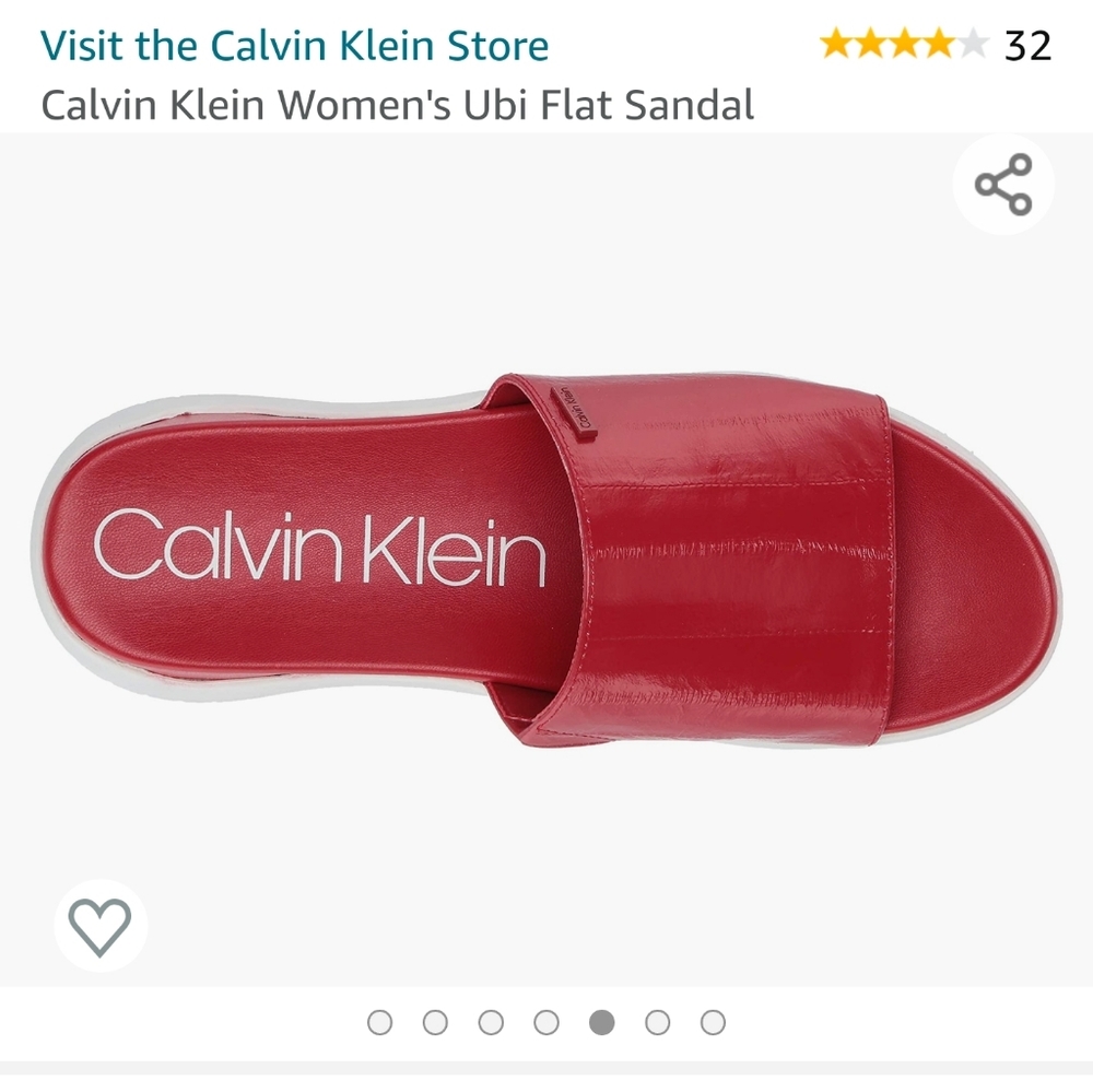 Calvin Klein beach sundress slides red new